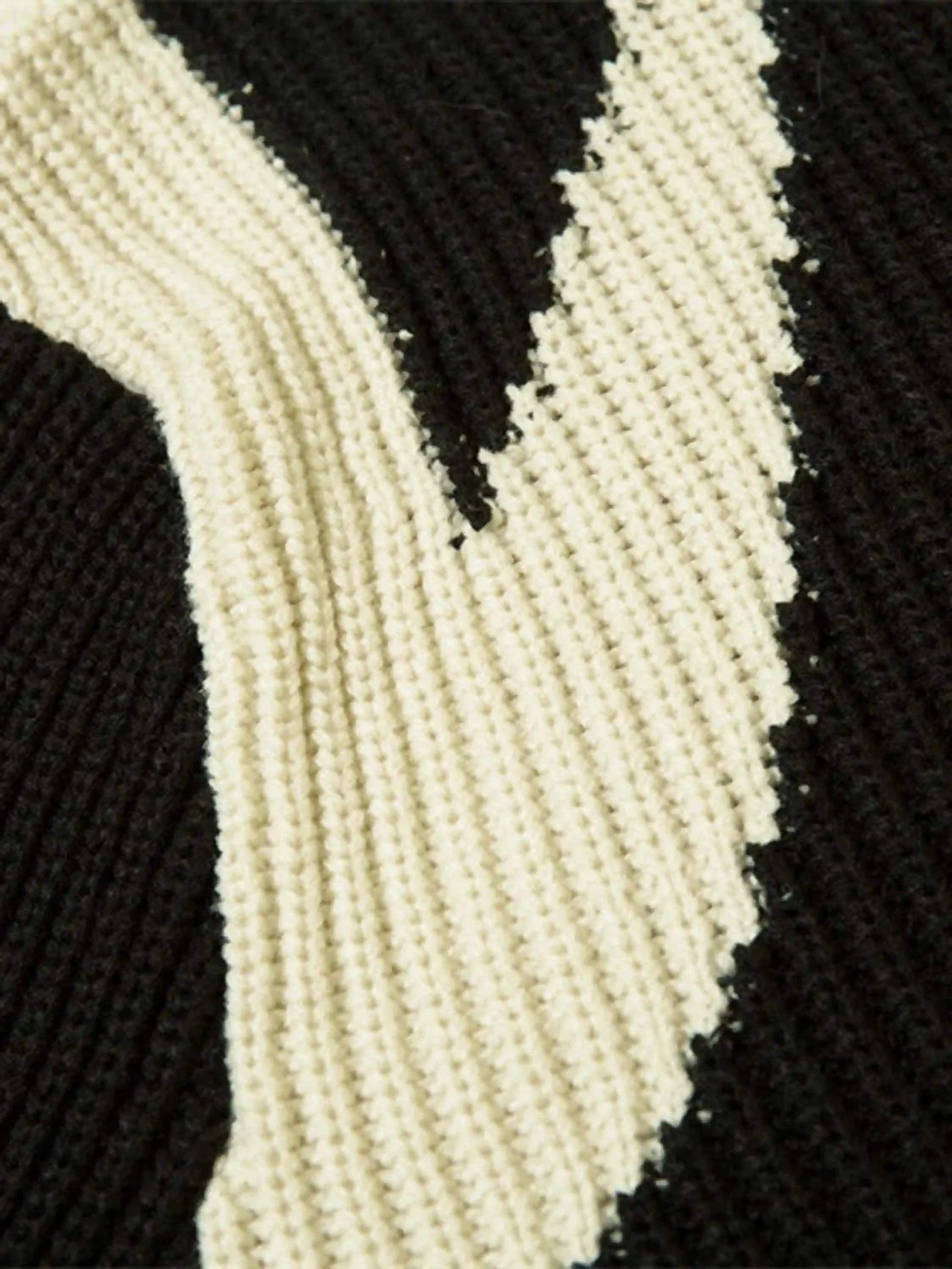 Concert Outfit American Style Color Blocking Zipper Cardigan Concert Outfit American Style Color Blocking Zipper Cardigan