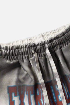 Concert Outfit American Style Distressed Gradient Print Shorts