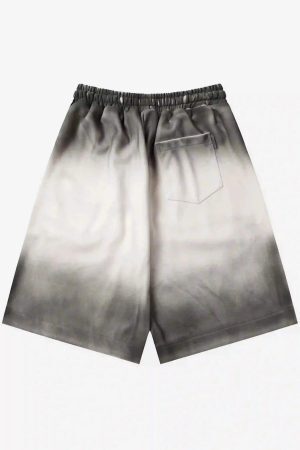 Concert Outfit American Style Distressed Gradient Print Shorts