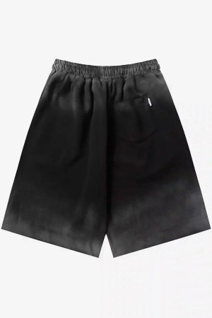 Concert Outfit American Style Distressed Gradient Print Shorts