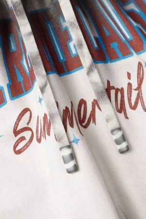 Concert Outfit American Style Distressed Gradient Print Shorts