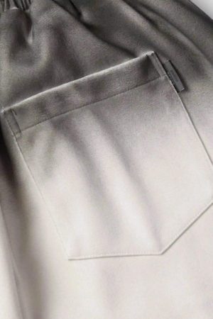 Concert Outfit American Style Distressed Gradient Print Shorts