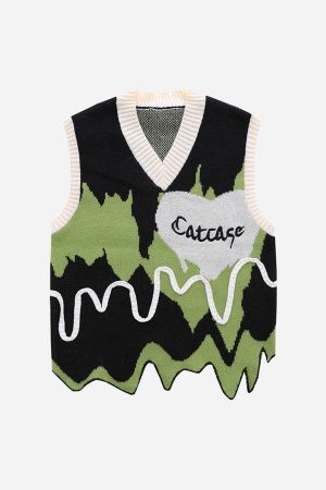 Concert Outfit American Style Graffiti Love Sweater Vest