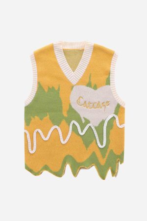 Concert Outfit American Style Graffiti Love Sweater Vest