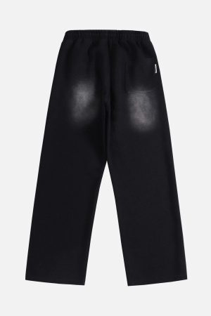 Concert Outfit American Style Spray Painted Letters Washed Casual Sweatpants