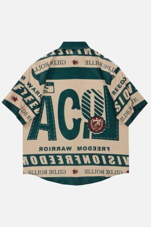 Concert Outfit American Style Vintage Print Shirt