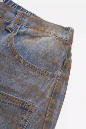 Concert Outfit American Style Wasteland Style Wide-Leg Denim Jorts