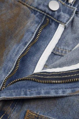 Concert Outfit American Style Wasteland Style Wide-Leg Denim Jorts