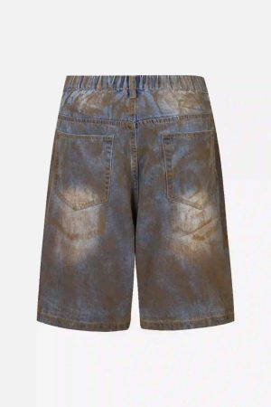 Concert Outfit American Style Wasteland Style Wide-Leg Denim Jorts