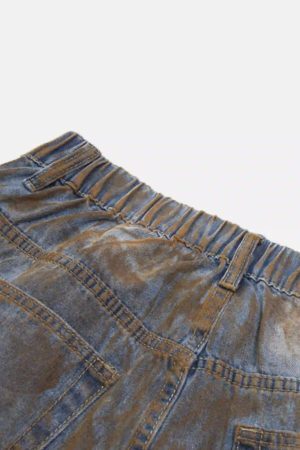 Concert Outfit American Style Wasteland Style Wide-Leg Denim Jorts