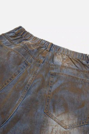 Concert Outfit American Style Wasteland Style Wide-Leg Denim Jorts