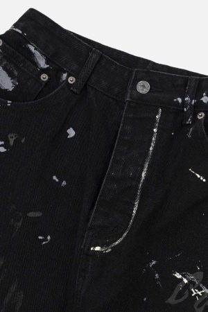 Concert Outfit Americana Graffiti Letter Print Jeans