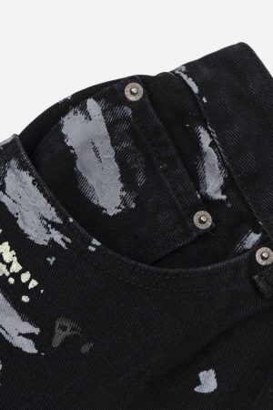 Concert Outfit Americana Graffiti Letter Print Jeans