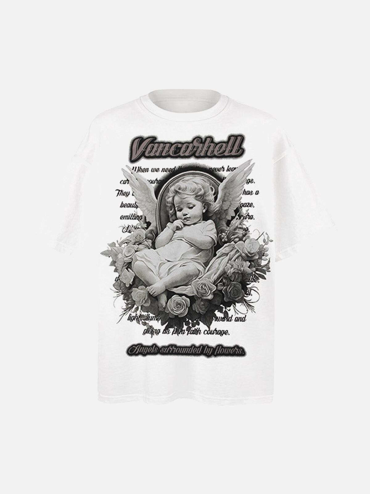 Concert Outfit Angel Print Oversized T-Shirt Concert Outfit Angel Print Oversized T-Shirt