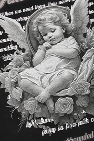 Concert Outfit Angel Print Oversized T-Shirt