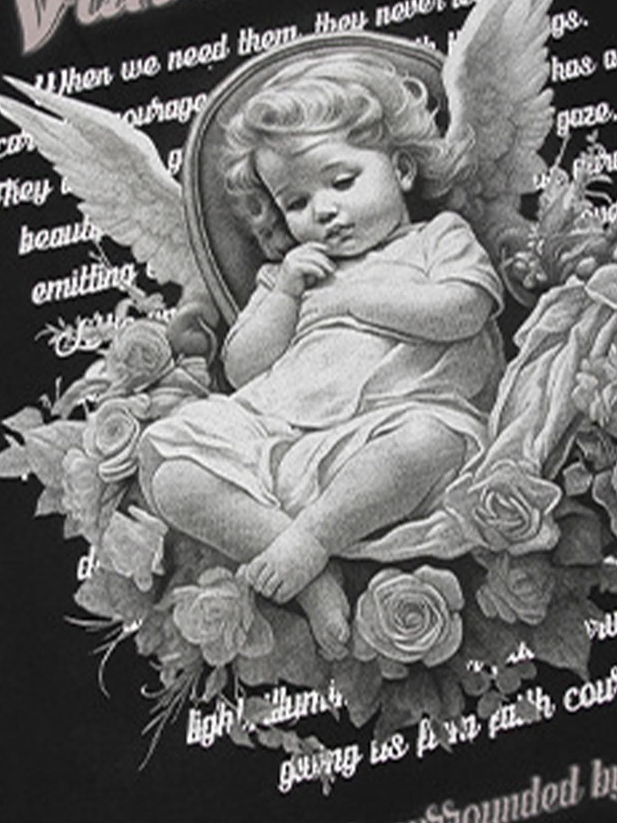 Concert Outfit Angel Print Oversized T-Shirt Concert Outfit Angel Print Oversized T-Shirt