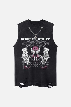 Concert Outfit Angel Wings Street Rap Vest