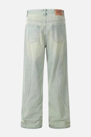 Concert Outfit Arc Patchwork Washed Loose Jeans