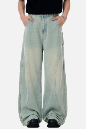 Concert Outfit Arc Patchwork Washed Loose Jeans