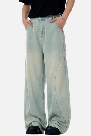 Concert Outfit Arc Patchwork Washed Loose Jeans