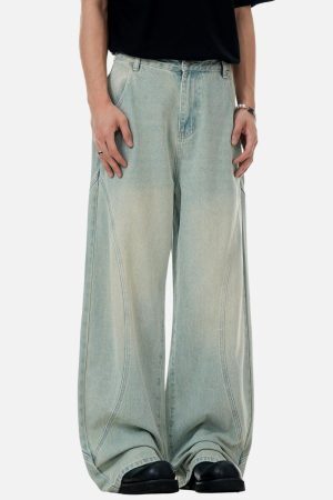 Concert Outfit Arc Patchwork Washed Loose Jeans