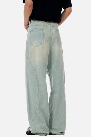 Concert Outfit Arc Patchwork Washed Loose Jeans