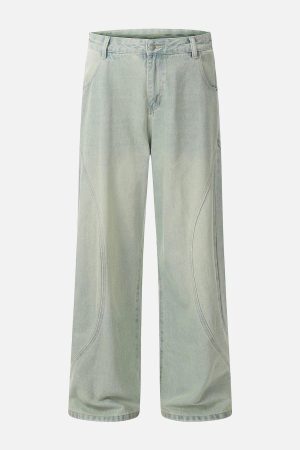 Concert Outfit Arc Patchwork Washed Loose Jeans