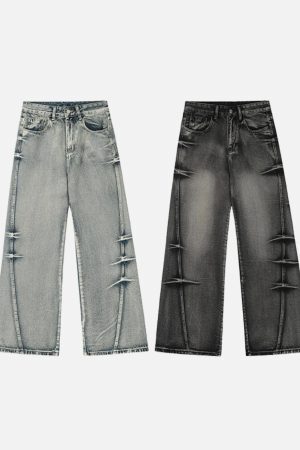 Concert Outfit Arc-Stitched Washed Jeans