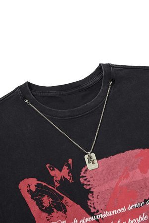 Concert Outfit Asymmetric Distressed Graffiti Chain Vest