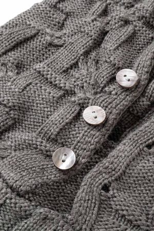 Concert Outfit Asymmetric Irregular Knitted Sweater Hoodie