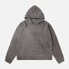 Concert Outfit Asymmetric Irregular Knitted Sweater Hoodie