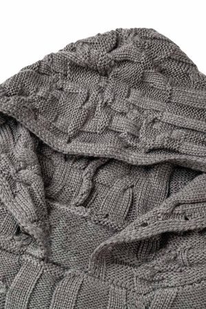 Concert Outfit Asymmetric Irregular Knitted Sweater Hoodie