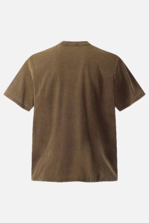 Concert Outfit Badge Print Distressed Short Sleeve T-Shirt