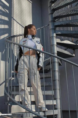 Concert Outfit Badge Short PU Leather Racing Jacket