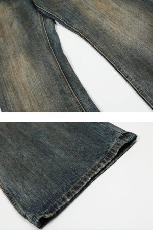 Concert Outfit Bamboo Texture Flared Jeans