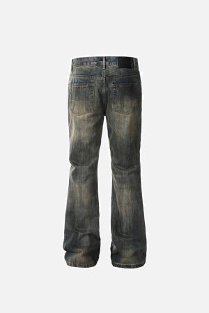 Concert Outfit Bamboo Texture Flared Jeans