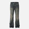 Concert Outfit Bamboo Texture Flared Jeans