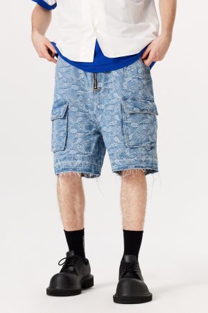 Concert Outfit Bandana Jacquard Washed Jorts
