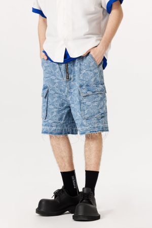 Concert Outfit Bandana Jacquard Washed Jorts