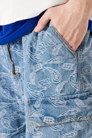 Concert Outfit Bandana Jacquard Washed Jorts