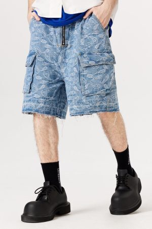 Concert Outfit Bandana Jacquard Washed Jorts
