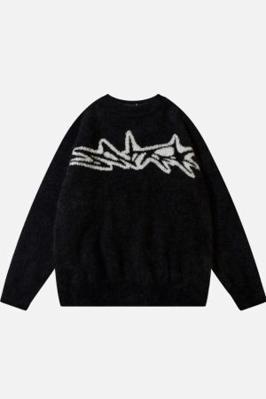 Concert Outfit Barbed Jacquard Knitted Sweater