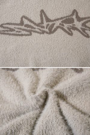 Concert Outfit Barbed Jacquard Knitted Sweater