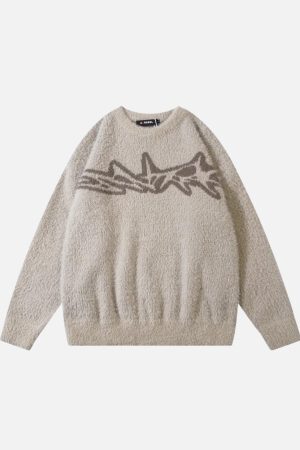 Concert Outfit Barbed Jacquard Knitted Sweater