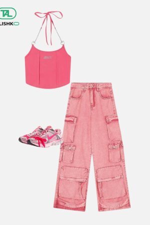 Concert Outfit Barbiecore Cargo Jeans