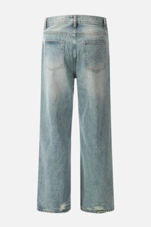 Concert Outfit Basic Distressed Loose Jeans