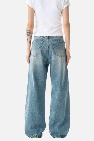 Concert Outfit Basic Distressed Loose Jeans