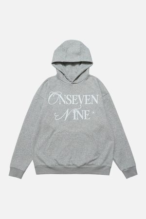 Concert Outfit Basic Letter Print Fleece Hoodie
