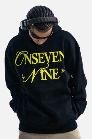 Concert Outfit Basic Letter Print Fleece Hoodie