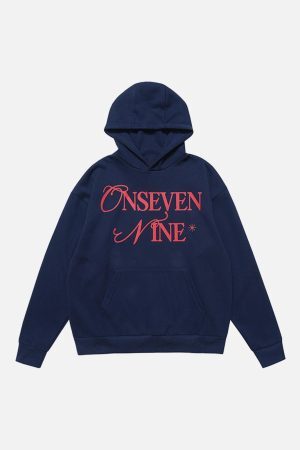Concert Outfit Basic Letter Print Fleece Hoodie